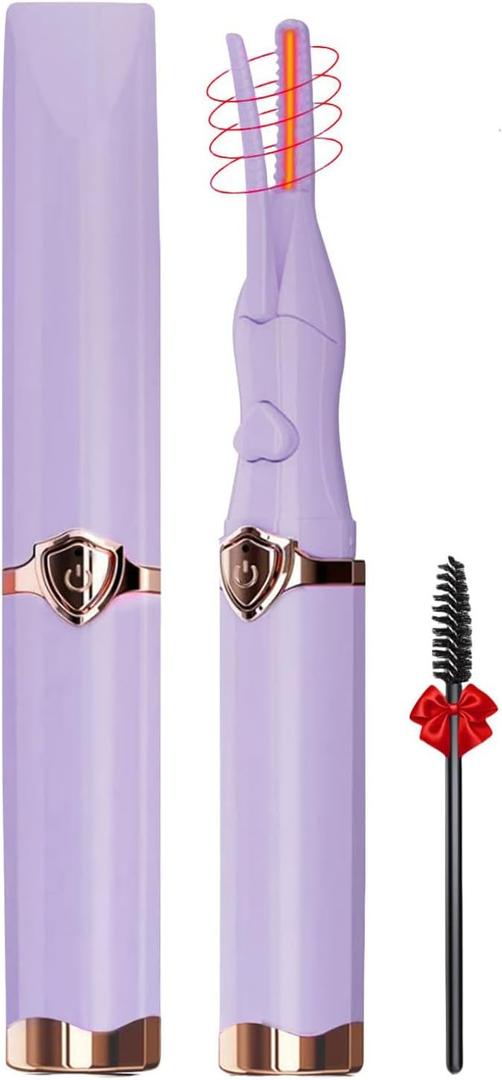 Heated Eyelash Curler,3 Temperature Modes, USB Rechargeable Electric Eyelash Curler, Natural Curling 24H Long-Lasting Curl, Gift for Women & Girls
