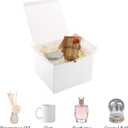 Frantis White Gift Boxes, 15 Pack 6x6x6 inch Small Gift Boxes with Lids for Weddings, Christmas, Valentine's, Ornaments, Bridesmaid Boxes Easy to Assemble Includes 16 Thank You Stickers