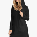 Toomett Women's UPF 50+ Cover-Up Dresses Beach SPF Long Sleeve Shirt Sun Protection Hiking Beach Running Fishing Hoodie, Small, Black 