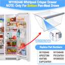 UPGRADED W11162446 Refrigerator Crisper Drawer Compatible with Whirlpool Fridge Drawer W11046495 Whirlpool Crisper Drawer Replacement Parts WRS325SDHZ WRS555SIHZ WRS315SDHM Bottom Refrigerator Drawer