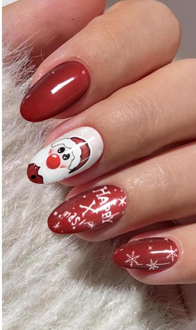 JMEOWIO Gel Nail Stickers Christmas Snowflake Holiday Semi Cured Gel Nail Strips Wraps UV/LED Nails Art Design Decoration Accessories