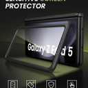 for Samsung Galaxy Z Fold 5 Case with Card Holder & Slide Camera Cover, Built-in Screen Protector & Hinge Protection, Shockproof Durable Wallet Phone Case for Galaxy Z Fold 5 5G 2023, Black