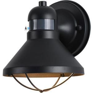 LONEDRUID Motion Sensor Outdoor LED Porch Wall Light Fixtures Dusk to Dawn Exterior Barn Lantern Black Farmhouse Sconce Lighting Wall Mount Lamp for Garage Patio Balcony Doorway