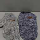 2 Pieces Dog Sweaters for Small Dogs Fall Dog Clothes Male Winter Fleece Dog Sweaters Warm Thick Pet Outfit Small Dog Sweater for Boy Girl Dogs, Chihuahua, Pug, Bulldog, Pug, M, Grey Navy
