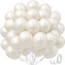 Pearl White Balloons 12 inch, White Latex Balloons 50pcs Party Balloons for Wedding Engagement Bridal Baby Shower Birthday Party Decorations