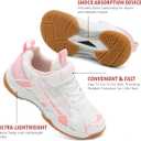 Boys Girls Badminton Shoes Kids Court Tennis Shoes Pickleball Racket Sneakers for Child Comfort Non Marking Anti-Slip Sport Squash Shoes (Little Kids/Big Kids)