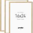 Yaetm Minimalist 16x24 Oak Wood Frame for Poster, Natural Solid Wood 16x24 Picture Frames Set of 3, Lightweight, Wall Decor for Office, Gallery & Home (3 Pack, Oak)