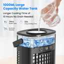 Portable Air Conditioners, Small Air Conditioner Portable with Remote, 3 Speeds & 3 Mist Modes & Timer Mini Evaporative Air Cooler, Personal Cooling Misting Fan for Bedroom Office Room Desk, Black
