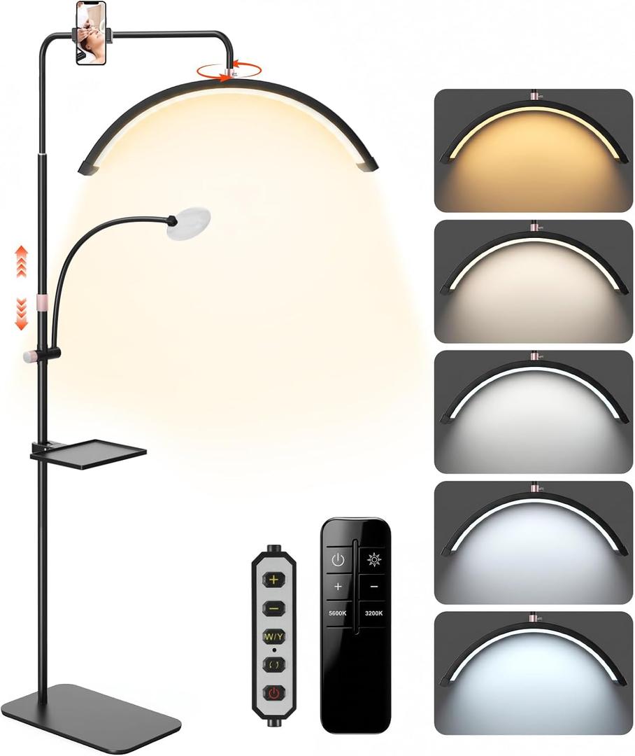 Half Moon Lash Light, 24-inch Professional Shadow-Free Lamp for Lash Techs