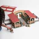 schleich Farm World - 43PC Stable Playset with Horse Figurines - Barn Play Set with Horseback Rider Figure and Equestrian Accessories - Realistic Horse Toys for Screen-Free Play - Kids 3+ | 42195