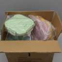 Glass Soup Containers with lids 4 Cup, 32 oz Glass Storage Containers, Tall Borosilicate Glass Food Storage Containers for Lunch, Ice Cream, Travel and Deli, Soup Freezer Safe Containers with Lids (Pink/green/yellow/blue lids)