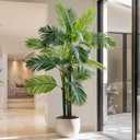 Erimda 6.2FT Artificial Phoenix Palm Tree Artificial Plants Indoor Outdoor Large Faux Coconut Silk Palm Tree Tropical Fake Tree Faux Sago Palm Plant for Modern Farmhouse Yard Outside Patio Poolside