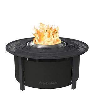 Solo Stove 42 Inch Fire Pit Surround Tabletop - Portable Protective Barrier for Wood Burning Fire Pits for Safety & Extra Space - Powder-Coated Steel and UV-Resistant Outdoor Fabric, Black