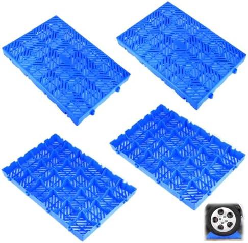 QWORK Plastic Pallet, Heavy-Duty HDPE Plastic Pallet - 4 Pack 23.6 x 15.7x2 Inches HDPE Breathable Grids Article Racks, Nestable Floor Pallets, Storage Grid Pad for Garages and Basements