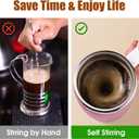 Self Stirring Coffee Mug: Rechargeable Automatic Self Stirring Mug with Magnetic Stirrer and Lid,Travel Coffee Cup for Milk/Cocoa/Office/Travel/Best Gifts 13oz (Pink)
