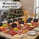 Mini Chalkboard Signs for Food Labels for Party Buffet, Small Place Cards or Name Tags with Iron Stand for Chafing Dish, Mimosa Bar Supplies, Wedding Chalk Board Sign with 2 Pens, 18 Pack Black