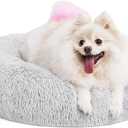 MIXJOY Orthopedic Dog Bed Comfortable Donut Cuddler Round Pet Beds Ultra Soft Washable Dog and Cat Cushion (20''/23''/30'') (23'', Grey)
