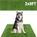 GLOBREEN Large Dog Grass Pee Pad, 2FTx8FT Artificial Grass Puppy Potty Training, Indoor Outdoor Pets Turf Balcony Patio Yard