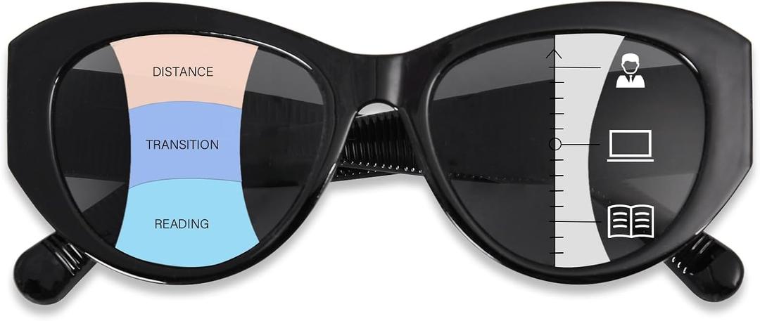 FONHCOO Progressive Sunglasses for Women Men, Multifocal Reader Sun Glasses Outdoor Reading Sunglasses UV400 Protection
