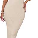 ZESICA Women's 2026 Summer Sleeveless Knit Bodycon Midi Dress One Shoulder Beach Vacation Sweater Dresses (Beige, L)