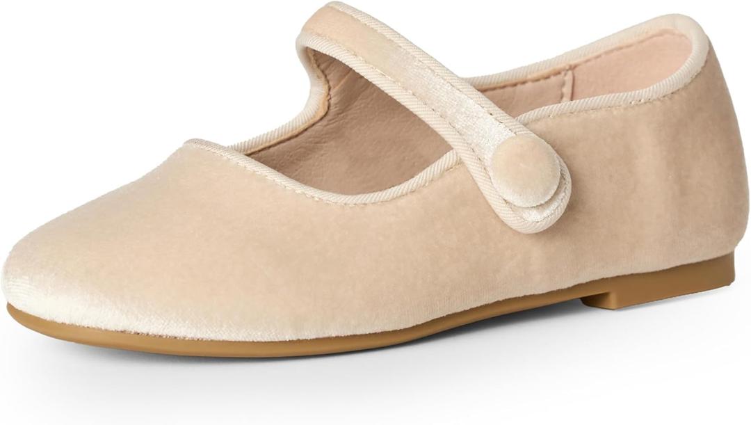 Amazon Essentials x Sofia Grainge Toddler Girls' Mary Jane Ballet Flat Shoes (Taupe) Size 5 