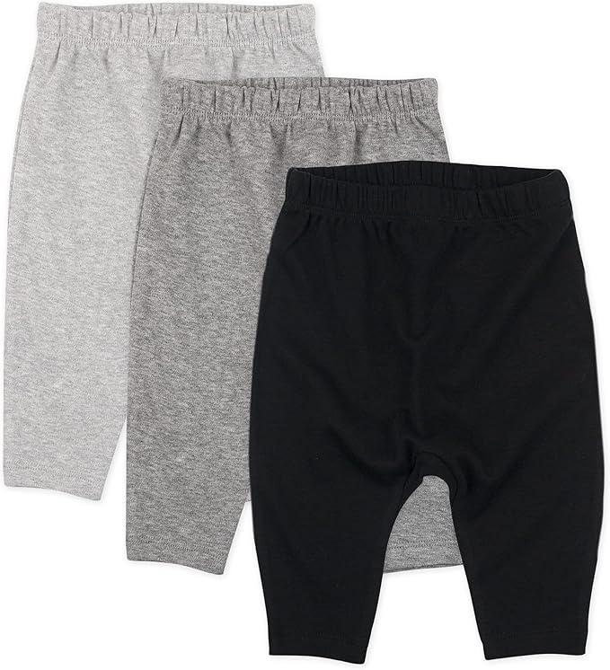 Unisex-Baby Multipack Harem Pants Roomy Fit Pull on Bottoms 100% Organic Cotton for Baby Boys, Girls, 6-9M