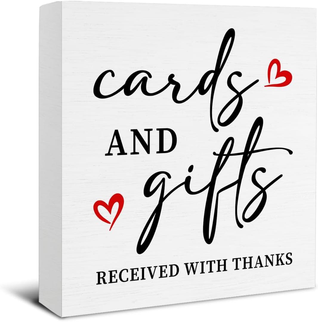 2 x Cards and Gifts Sign for Wedding - Cards and Gifts Wooden Sign Wedding Reception and Event Party Table Decor - 5 X 5 Inches