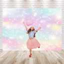 Glitter Rainbow Photo Backdrop Watercolor Newborn Photography Background 7x5ft Colorful 1st Birthday Backdrop Girl Party Decorations Baby Shower Supplies Cake Table Banner Bokeh Photo Booth Props