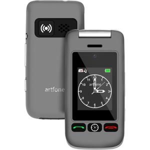 G6 Grey - 4G LTE Unlcoked Flip PhoneCell Phone for Seniors with SOS ButtonLoud SpeakerCameraCharging DockSpeed DialHands-freeDual-LCD Large Button Dumb PhoneCaller-IDLong Battery Life