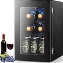 Cooler Refrigerator with Glass Door, Mini  Fridge for Red, White and Champagne, Built-in Cellar, 40-61F Digital Temperature Control, Indoor Use (Black)