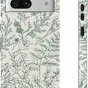 Compatible with Google Pixel 7a Case, 2 in 1 Slim Heavy Duty Protection Hybrid Hard PC Soft Silicone Rugged Bumper Antiscratch Protective Case for Google Pixel 7a 6.1 Inch (Green Floral)