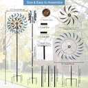 VEWOGARDEN Large Wind Spinners Outdoor, Metal Wind Sculptures & Spinners 360 Degrees Kinetic Wind Spinners for Yard and Garden 64 * 15.7 Inches