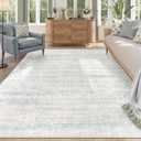 Lahome Green Area Rugs 9x12 for Living Room, Distressed Stain-Resistant Dining Room Rugs for Under Table, Washable Soft Large Bedroom Carpet with Rubber Backing, Blue