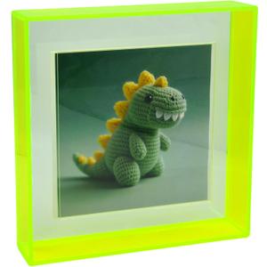 Acrylic 12x12 Picture Frame Neon Floating 12 x 12 Photo Frame for Wall Mount and Tabletop Decorative in Gallery Home Office, Neon Green