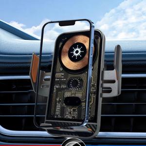 Wireless Car Charger Mount, 15W Fast Charging Auto Clamping Car Charger Holder for iPhone/Samsung for iPhone 17 16 15 14 13 12 11 Pro,Samsung Galaxy S26 Ultra S25 S24 Ultra S23 S22 S21 S20