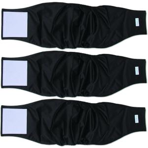 Teamoy 3 Pack Male Dog Diaper Wrap, Washable Puppy Belly Bands, Super-Absorbent and Comfortable(XL,25"-29" Waist, Black)