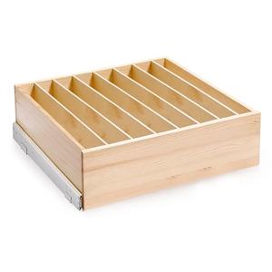 Mulush Pull Out Cabinet Organizer with Divider, 29''W×21''D×7''H Soft Close Wood Drawer for Kitchen Pantry, Finished, Heavy-Duty, Bottom Assembly (Wood Drawer Part Width is 28'')