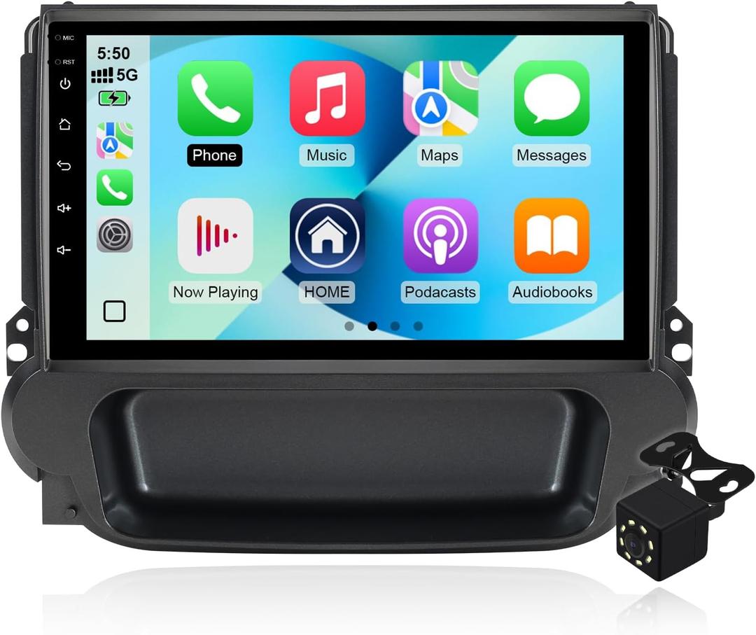 2+64G 9 Inch Android 14 Double Din Car Stereo for Chevrolet Chevy Malibu 2009-2014 Touchscreen Radio Built-in Wireless Carplay/Android Auto/GPS/Bluetooth/FM/SWC/AUX-In/Backup Camera