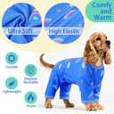 MIGOHI XXS Dog Pajamas,Soft Small Dog Fleece Sweater,Cute 4-Legged Pajamas for Small Dogs,Puppy Full Body Pjs with Long Sleeve for Cold Weather,Doggy Winter Jumpsuit Clothes for Boy & Girl,Blue,XXS