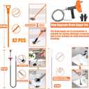 33 FT Drain Snake Auger, Plumbing Snake Drain Hair Clog Removal Tool, Sink Unclogger Drain, Heavy Duty Drum Auger, Cleaner Tool for Bathroom Kitchen Tub Shower Drain Clog Remover with Gloves