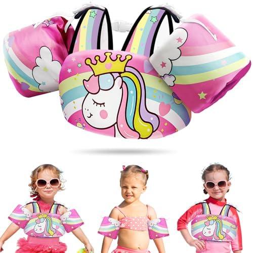 Vvinca Separable Toddler Swim Vest Fit 22-66 Lbs（1-6 Years）|2025 Newest 3 in 1 Pool Float & Arm Bands Boys and Girls, Adjustable Sturdy Safety for Infant 1 2 3 4 5 6 Year