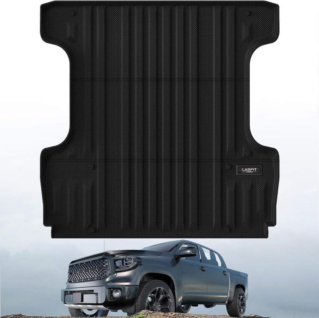 LASFIT Bed Mat for Toyota 2007-2021 Tundra 5.5FT/5.5'Truck Bed Mat All Weather 5.5 FT Bed Liner for Toyota Tundra 2021 2020 2019 2018-2007 Accessories TPE Trunk Mat Cargo Mat (Not Fit Drop-in Liner)