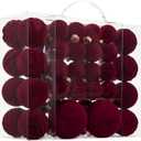 Velvet Christmas Ball Ornaments - 46pcs Flocked Christmas Tree Decorations Set Assorted Shatterproof Hanging Ornaments with Loop for Xmas Holiday Home Decor, 3 Sizes (Burgundy)