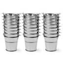 2.1" Galvanized Mini Tin Buckets – 24Pcs Silver Metal Buckets with Handle Best for Party Favors, Bridal Shower and Craft Projects (Silver, 2.1")
