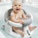 Baby Bath Seats for Babies Sitting Up, Non-Slip Baby Bathtub with 3 Suction Cups, Safe & Comfortable Toddler Bath Seat Ideal for Baby Bath/Shower Support, Stable Design, Grey (6-24 Months)