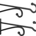 10" Plant Hanger Hook Outdoor Indoor  Planter Hooks for Hanging Plants, Plant Wall Hooks, Brackets for Hanging Plants, Baskets, Wind Chimes, Bird Feeders, Lanterns, Bird Houses (Black, Metal, 2-Pack)