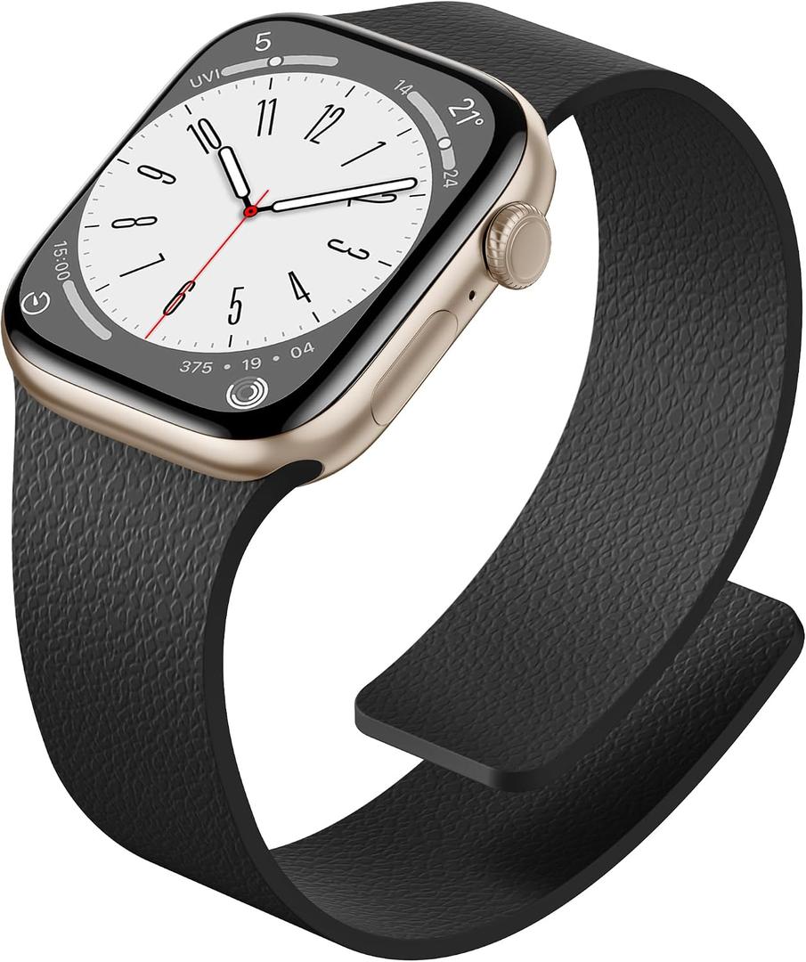 Magnetic Silicone Watch Band Compatible with Apple Watch Bands for Women 40mm 41mm 42mm 38mm, Soft Sport Strong Magnet Strap for iWatch Ultra 3 2 1 Series 11 10 9 8 7 6 5 4 SE 3 2 1