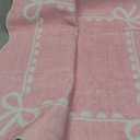 GarveeHome Scalloped Bow Rug for Living Room, Solid Pink Rug for Dorm, Washable Runner Rug 2.5x10 Soft Low Pile Non Slip Scalloped Rugs for Nursery Bedroom Decor Hallway Entryway Playroom