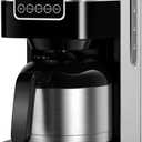 SHARDOR Programmable Coffee Maker with Thermal Carafe, Drip Coffee Machine with Timer, 8-Cup Coffee Pot with Pause & Serve, Regular & Strong Brew, Auto Shut Off, Touch-Screen, Black & Stainless Steel