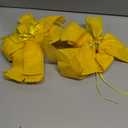 2 Pack Yellow Christmas Tree Bows 12x20inch Large Burlap Wreath Bow with Glitter String for Fall Thanksgiving Tree Topper,Home Front Door Decor,Easter Bow,Valentines and Party Decor